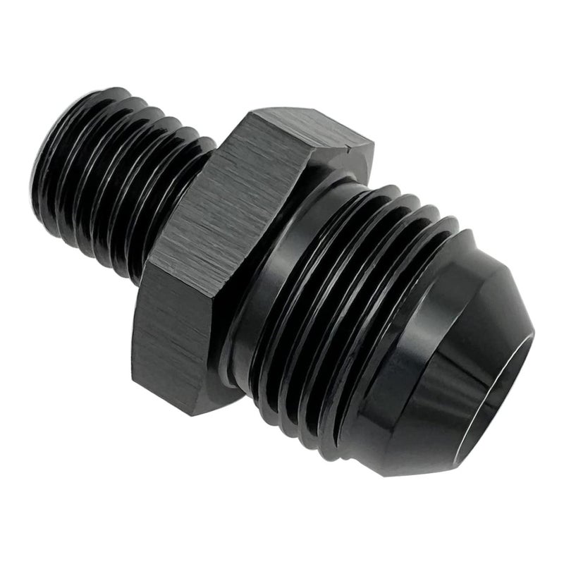 KRD PERFORMANCE أداء KRD مستقيم أسود من الألومنيوم ذكر مضيئة -10 AN10 إلى M16 x 1.5 ذكر متري أنبوب ملولب محول تركيب الوقود - Image 1